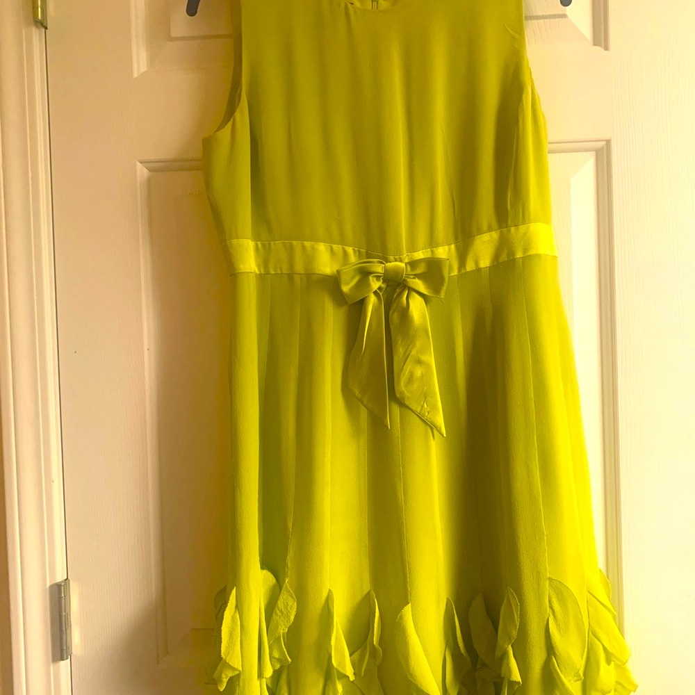 Silk dress with detailed hemline